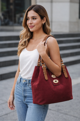 SS26 VEGAN SUEDE LEATHER BAG IN BAG SHOULDER BAG