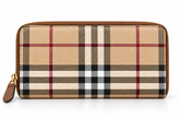 Brown strips purse with zip