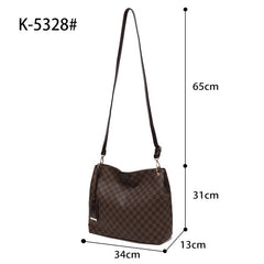 Brown check slouch bag with long strap - 5328 ( Back in store )  new!