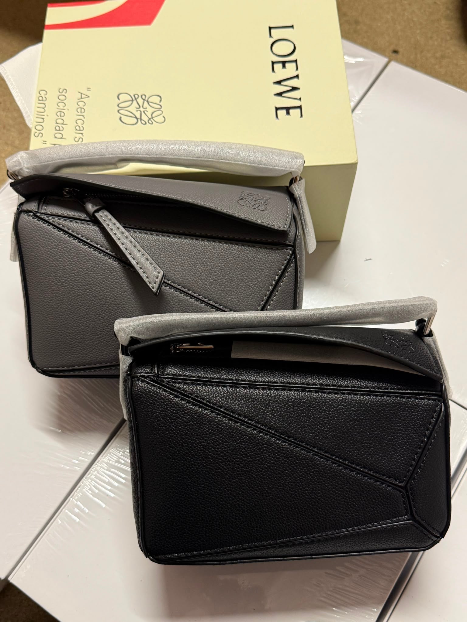 Geometric Puzzle Structured Crossbody Bag