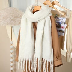 Soft Tassels Winter Blanket Scarf in Baby Pink WS044