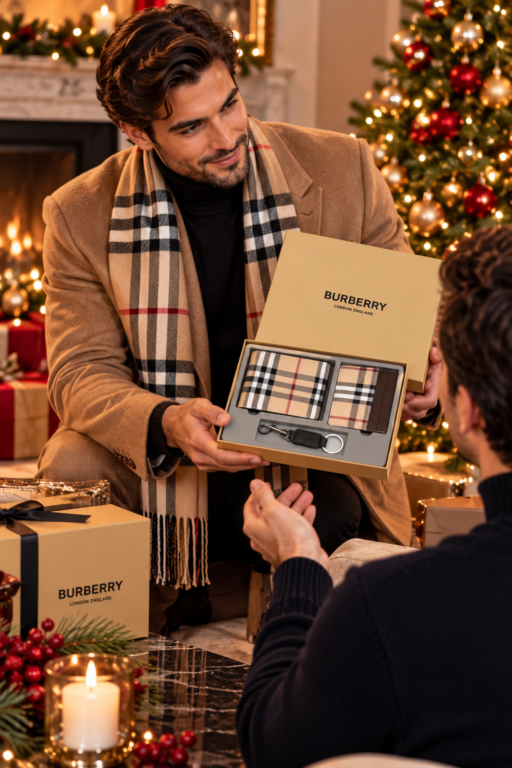 Men’s Luxury Gift Set, check beige
