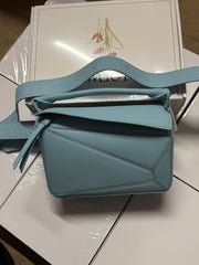 Geometric Puzzle Structured Crossbody Bag