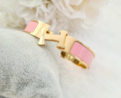 H Brecelet stainless steel pink