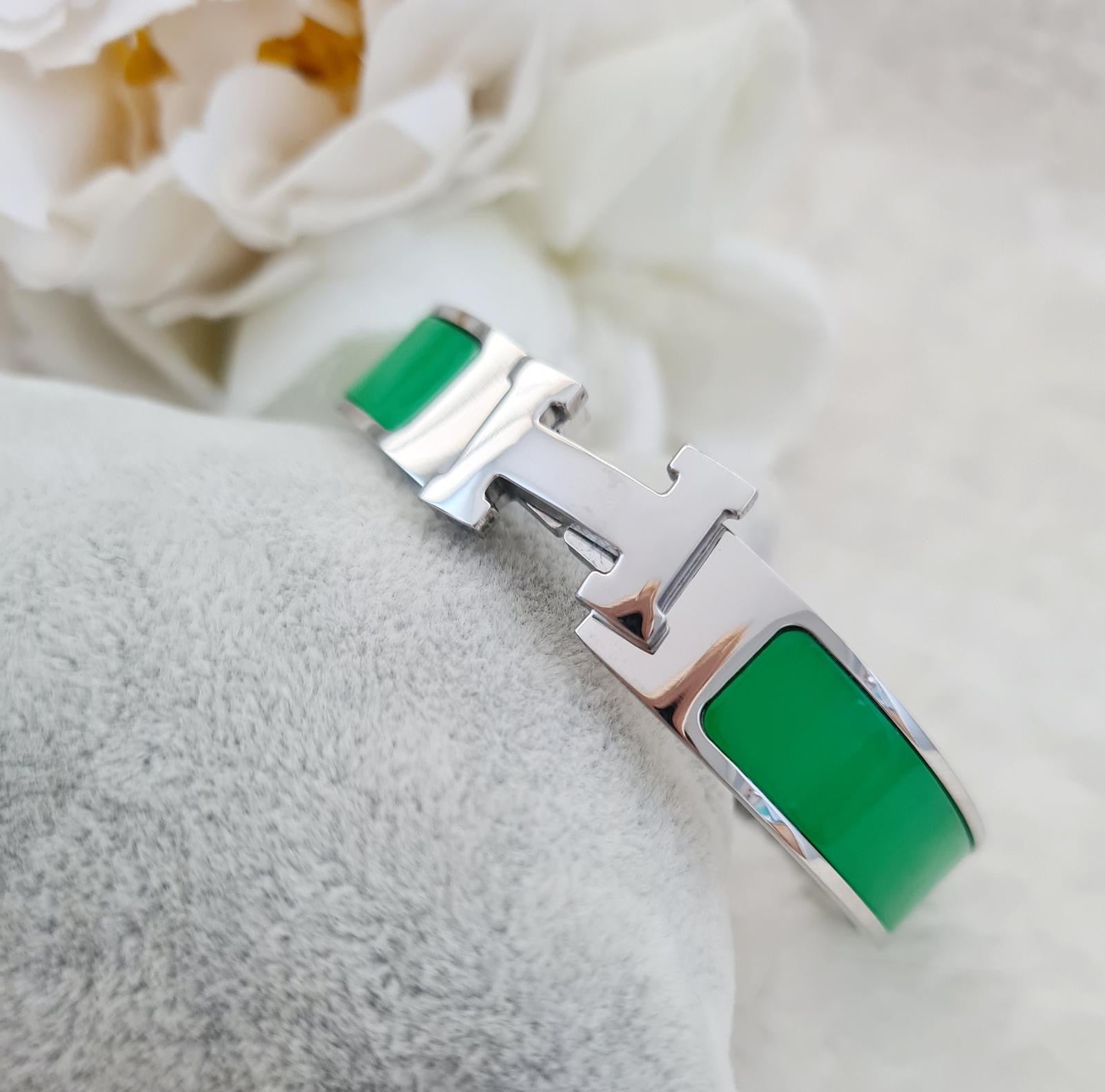 H Brecelet stainless steel Green
