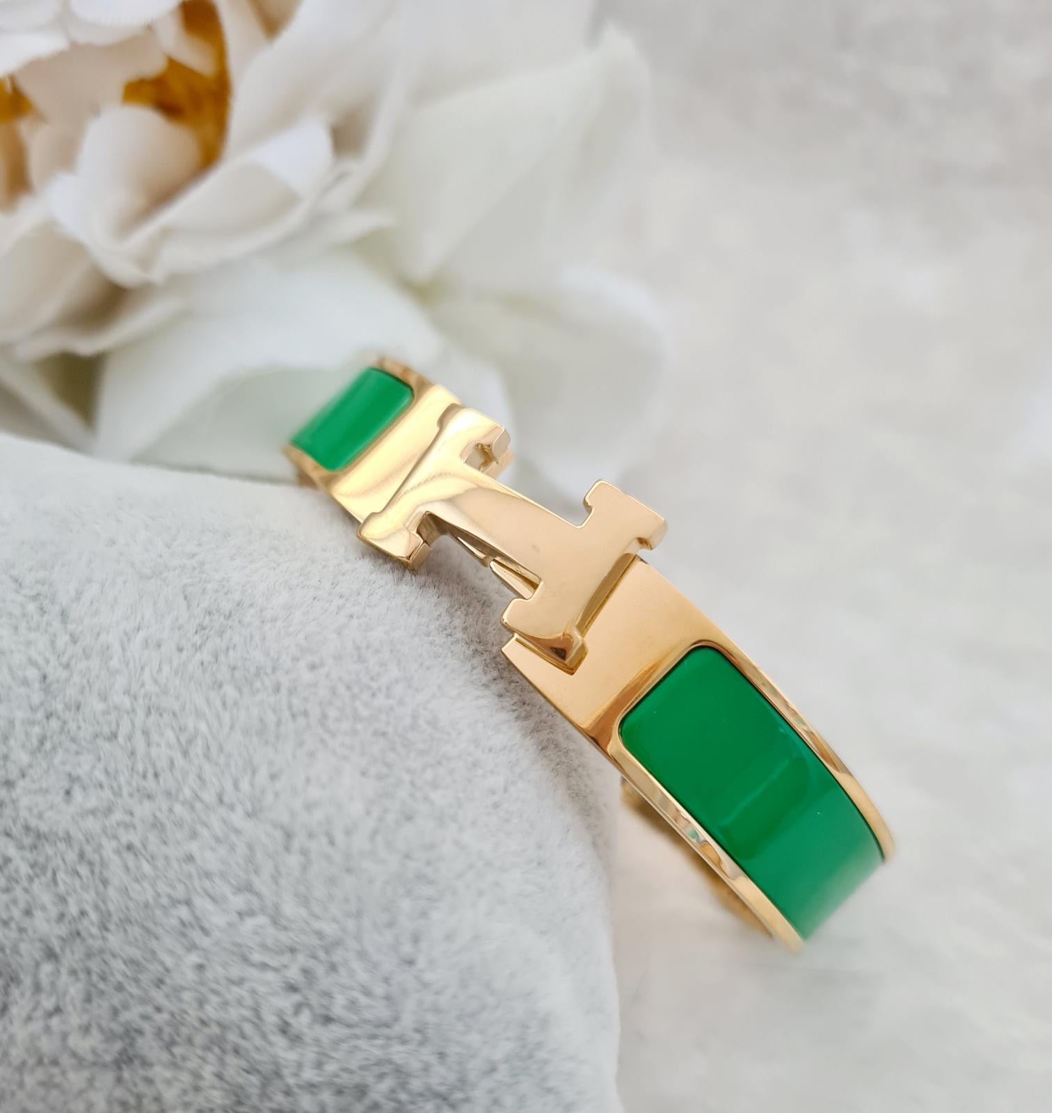 H Brecelet stainless steel Green