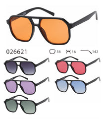 oversized square aviator-style sunglasses.