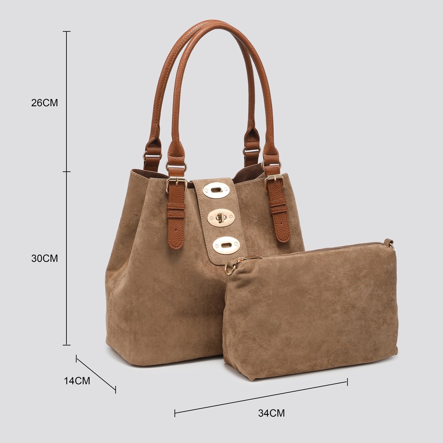 SS26 VEGAN SUEDE LEATHER BAG IN BAG SHOULDER BAG
