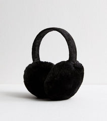 Black Faux Fur Adjustable Headband Earmuffs