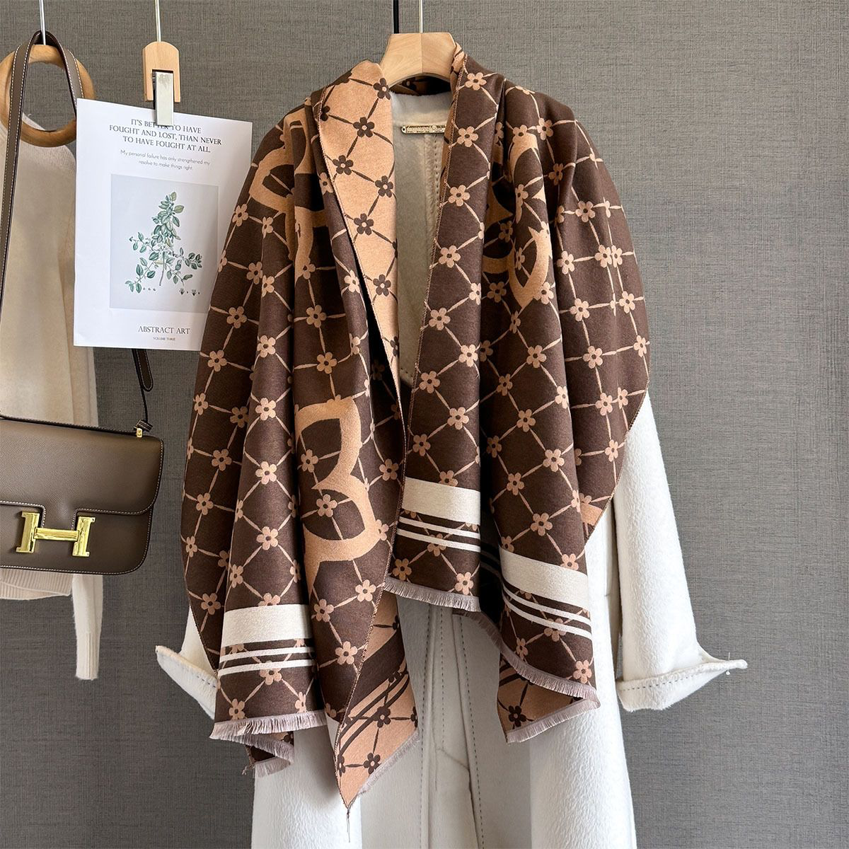 Retro Chic Floral Lattice Scarf
