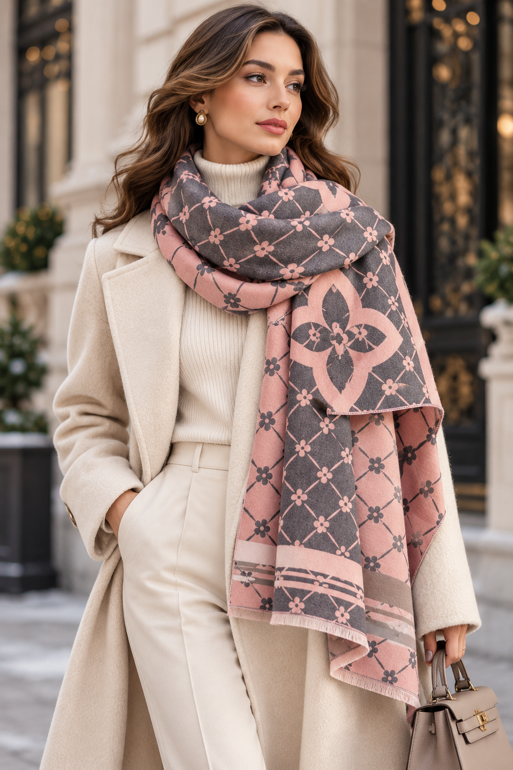Retro Chic Floral Lattice Scarf
WS057 Pink
